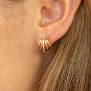 Boucles oreilles plaque or francois empierrees